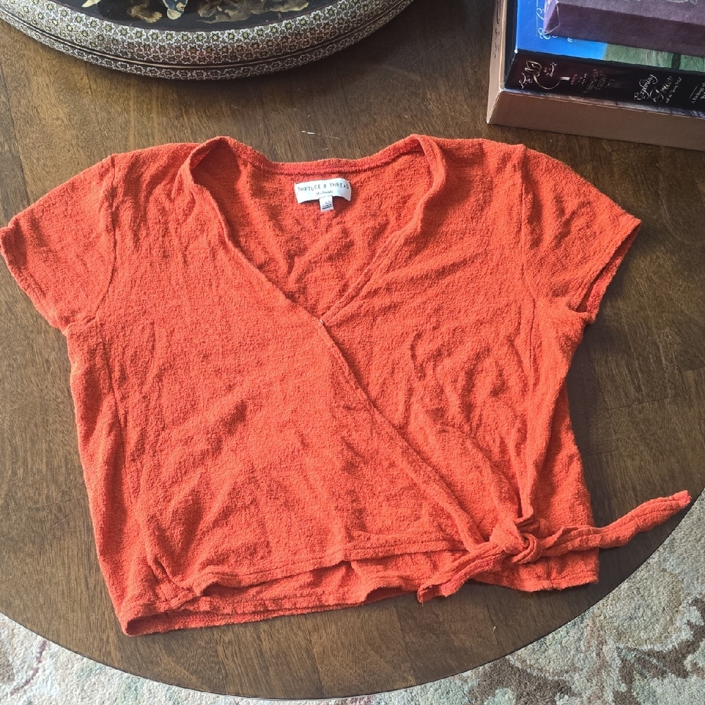 White House Black Market Vibrant Orange Crop Top